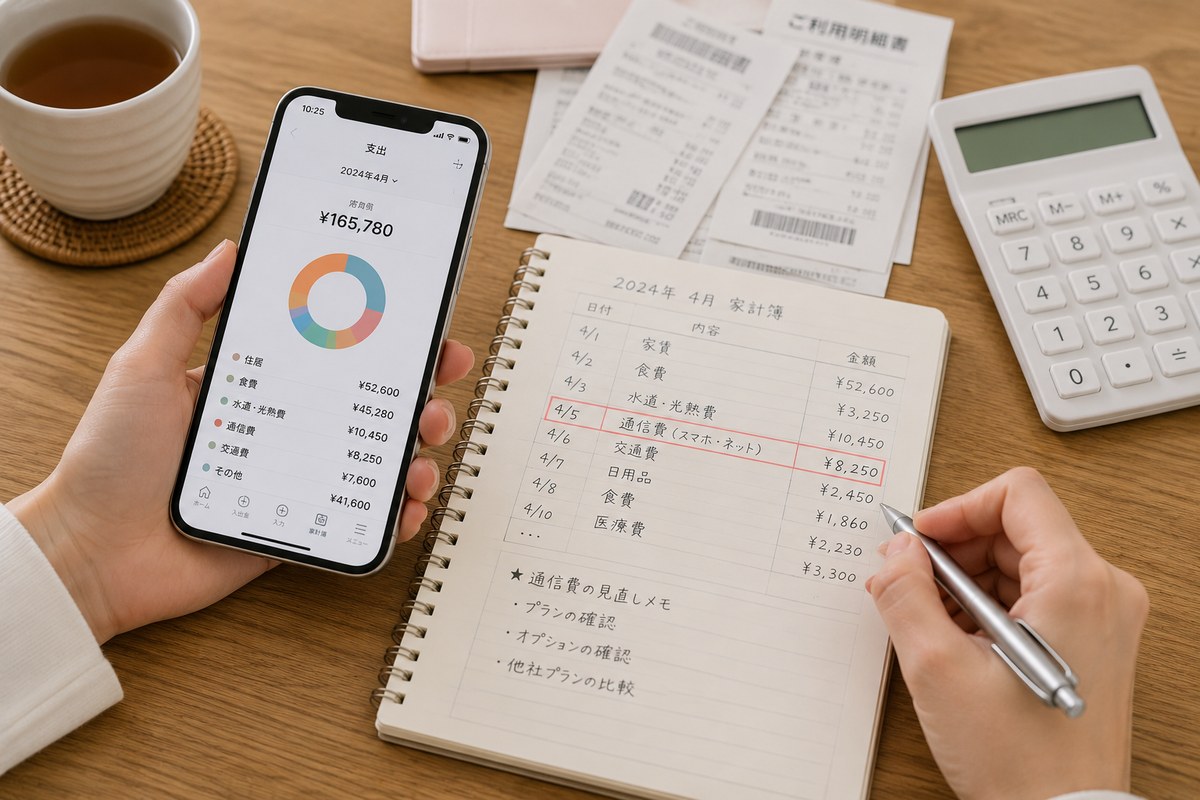 家計簿で毎月の通信費を見直す