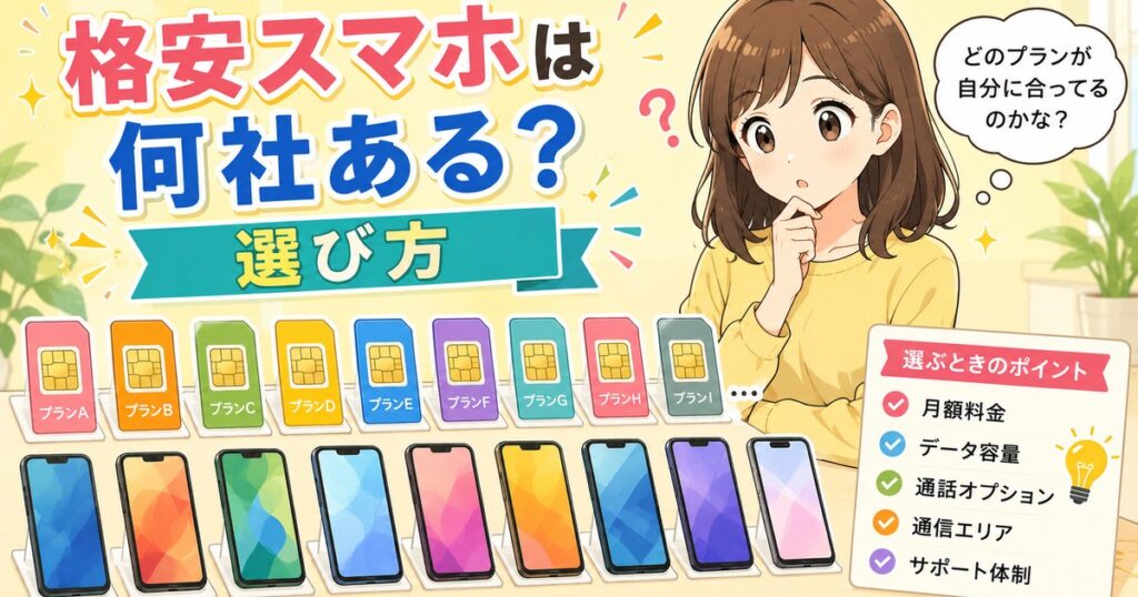 格安スマホは何社ある？選び方