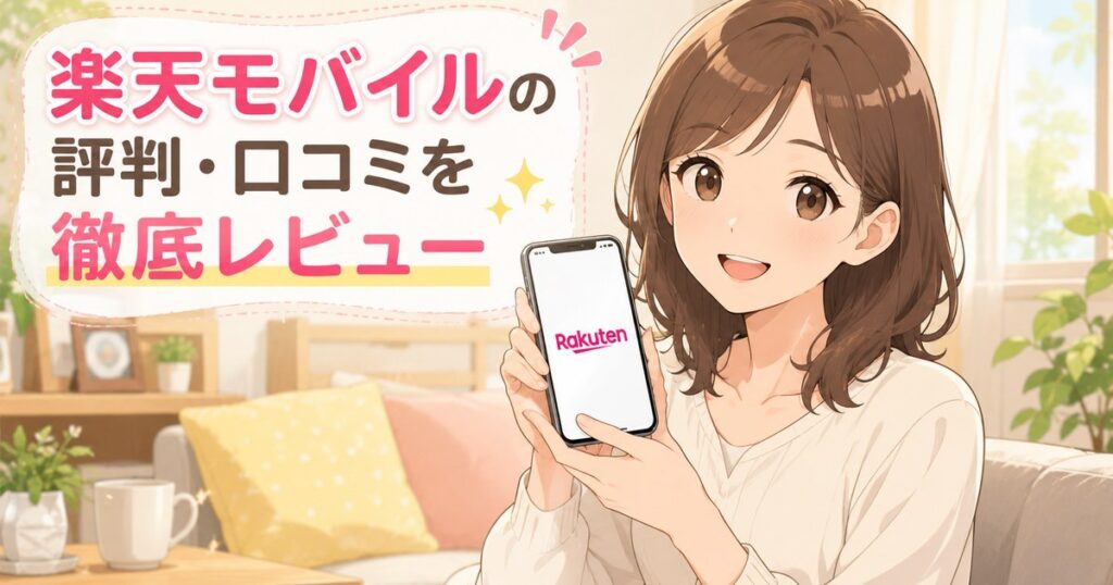 楽天モバイルの評判・口コミを徹底レビューするアイキャッチ画像
