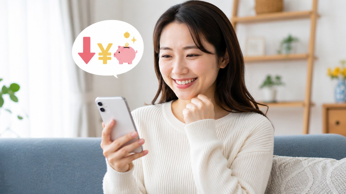 手のひらにSIMカードをのせスマートフォンと並べた写真
