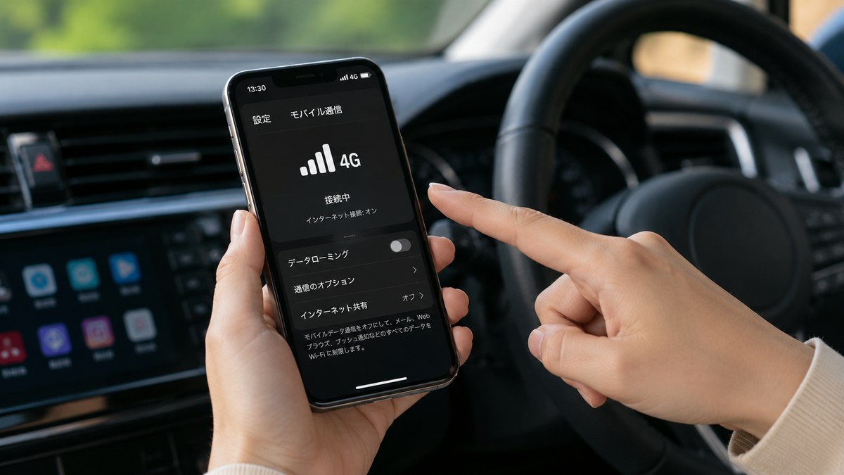 スマホのモバイル通信4Gの電波・速度をイメージした画像