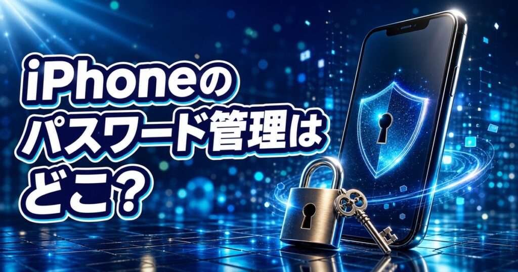 iPhoneのパスワード管理の場所と使い方を解説するアイキャッチ