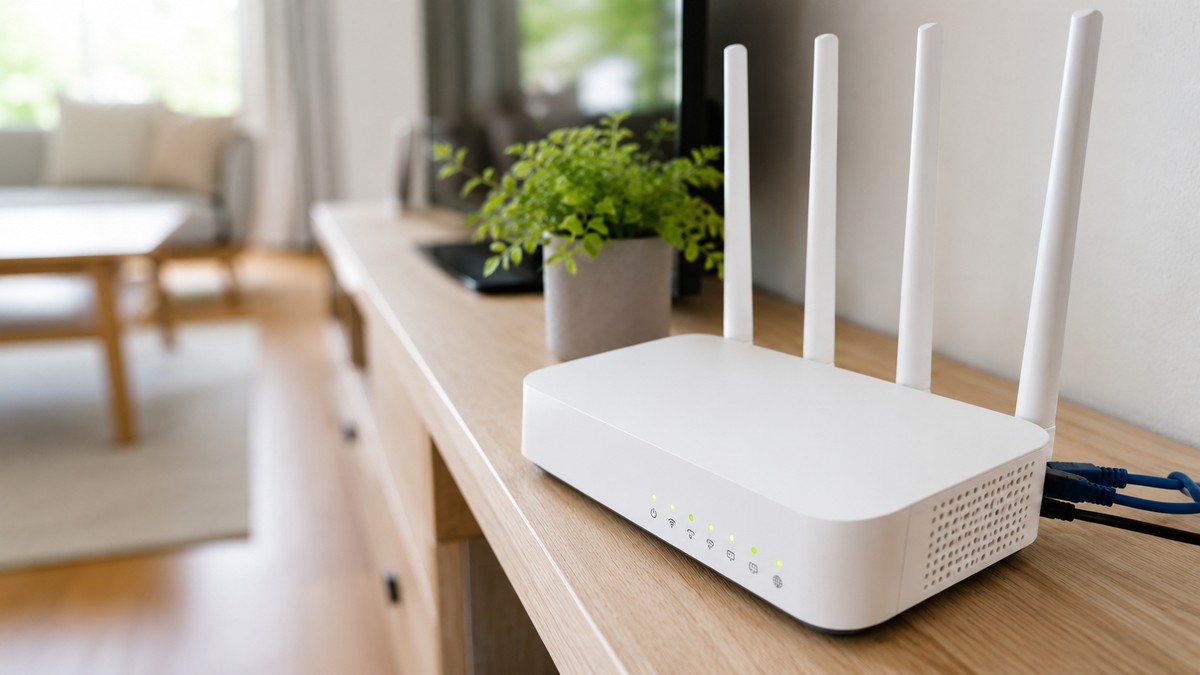 リビングに設置した光回線対応Wi-Fiルーター