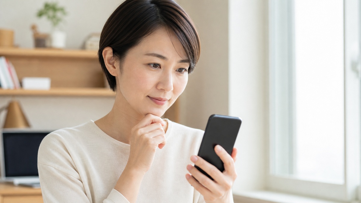 デュアルSIMのバッテリーや電波を確認する様子