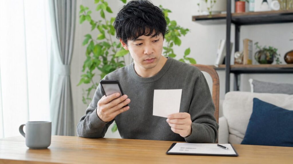 乗り換え前に注意点を確認する様子
