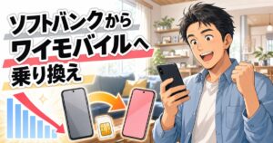 ソフトバンクからワイモバイルへの乗り換えを解説するアイキャッチ