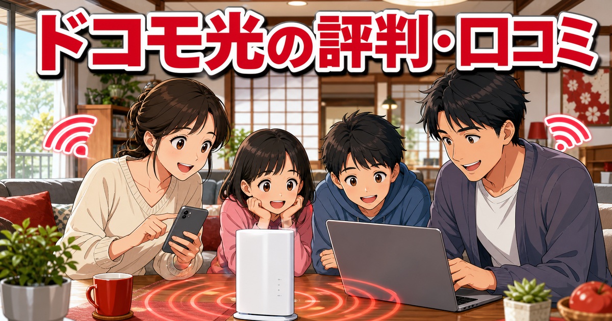 ドコモ光の評判・口コミを解説する記事のアイキャッチ