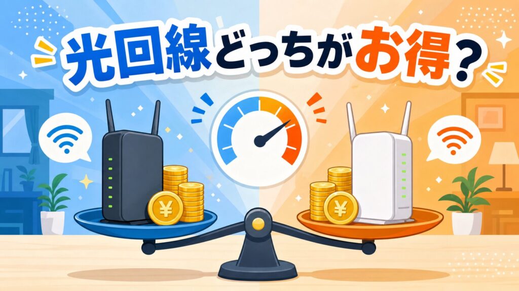 eo光とソフトバンク光を比較する記事のアイキャッチ