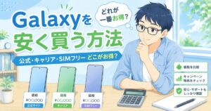 Galaxyを安く買う方法を比較するアイキャッチ