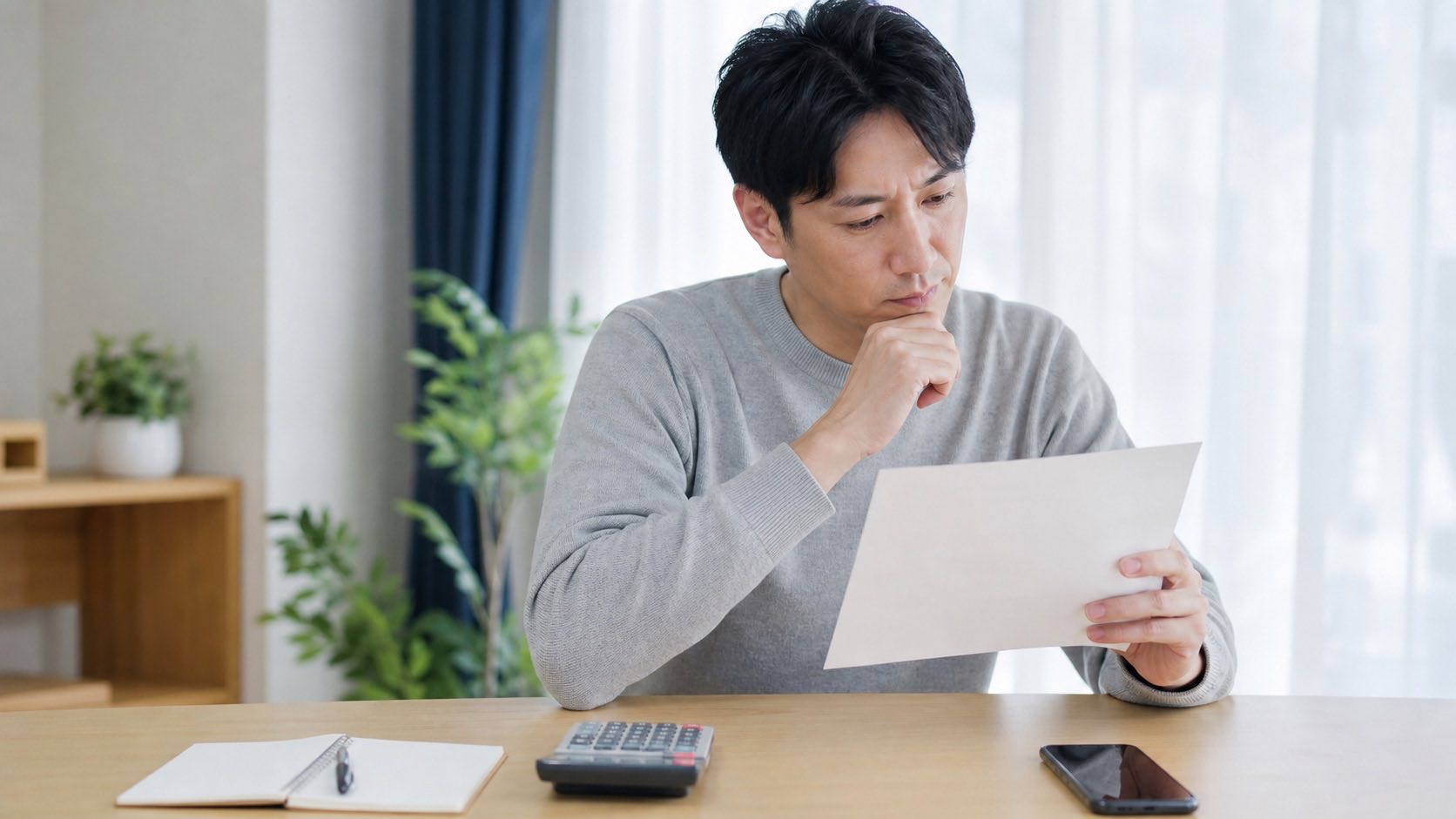 スマホ代や通信費を見直して計算する様子