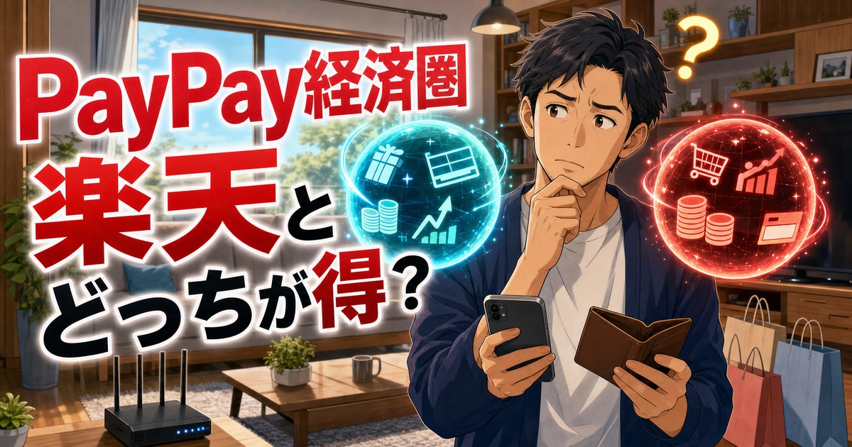 PayPay経済圏と楽天を比較する記事のアイキャッチ