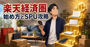 楽天経済圏の始め方とSPU攻略の記事のアイキャッチ