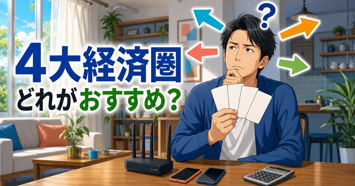 4大経済圏を比較する記事のアイキャッチ