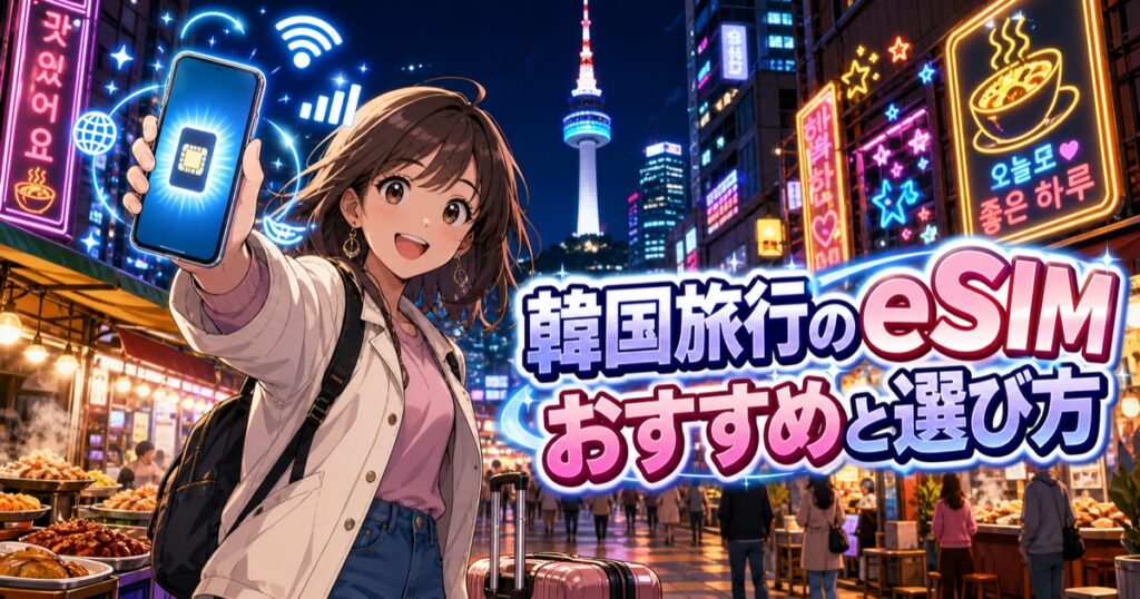 韓国旅行で使うeSIMのおすすめと選び方を解説するアイキャッチ