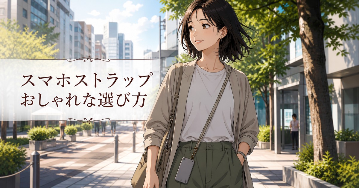 スマホストラップのおしゃれな選び方を解説する記事のアイキャッチ