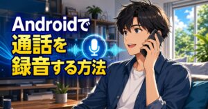 Androidで通話を録音する方法を解説する記事のアイキャッチ