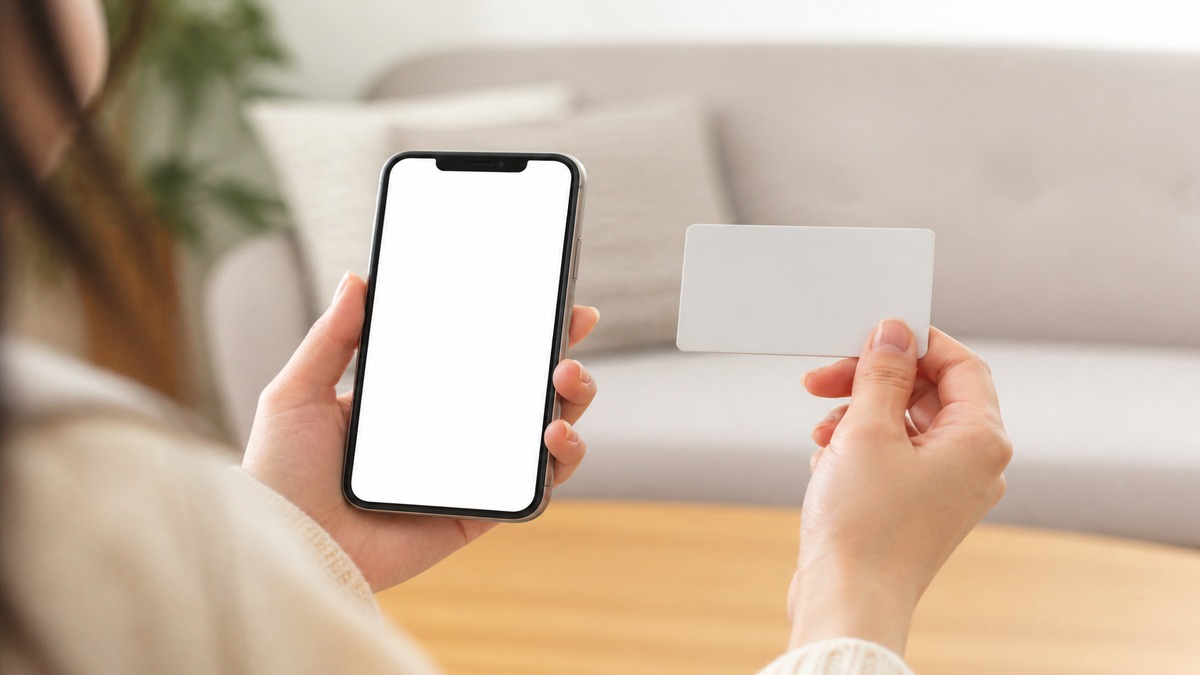 カード払いの設定をスマホで確認する手元