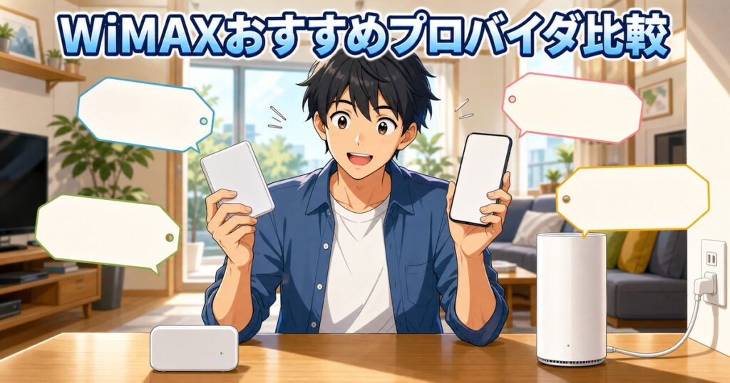 WiMAXプロバイダ5社を総額で比較するアイキャッチ