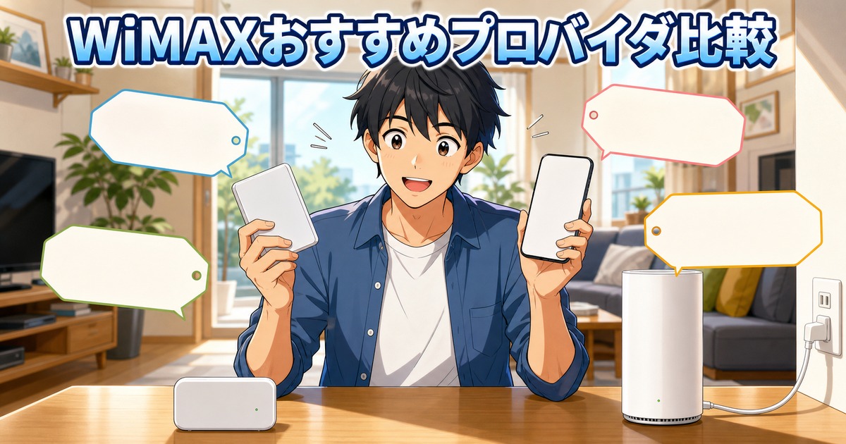 WiMAXプロバイダ5社を総額で比較するアイキャッチ