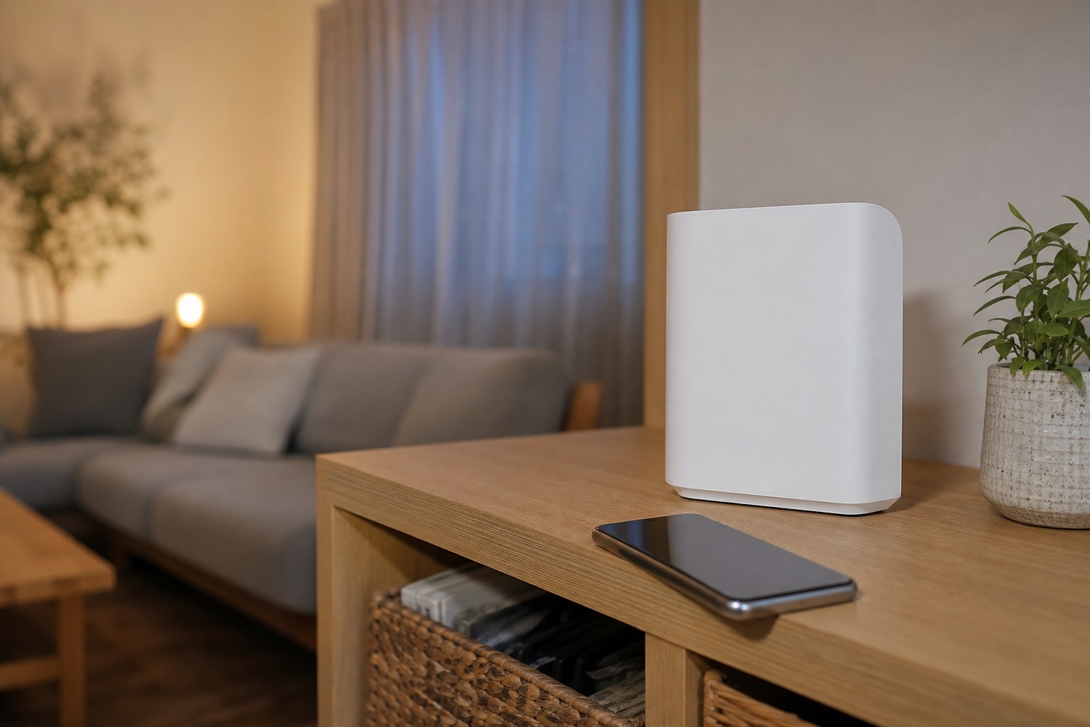 自宅のWi-Fiルーターとスマートフォンをセットで見直すイメージ