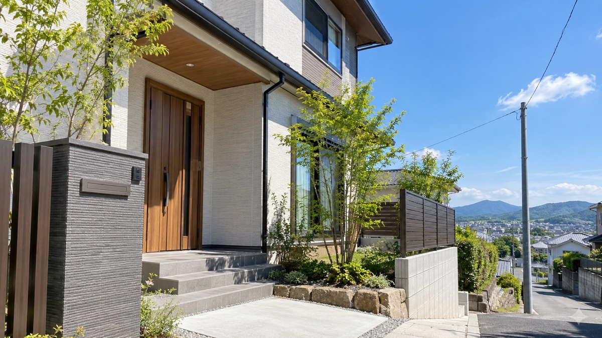 光回線を引き込む戸建て住宅の外観