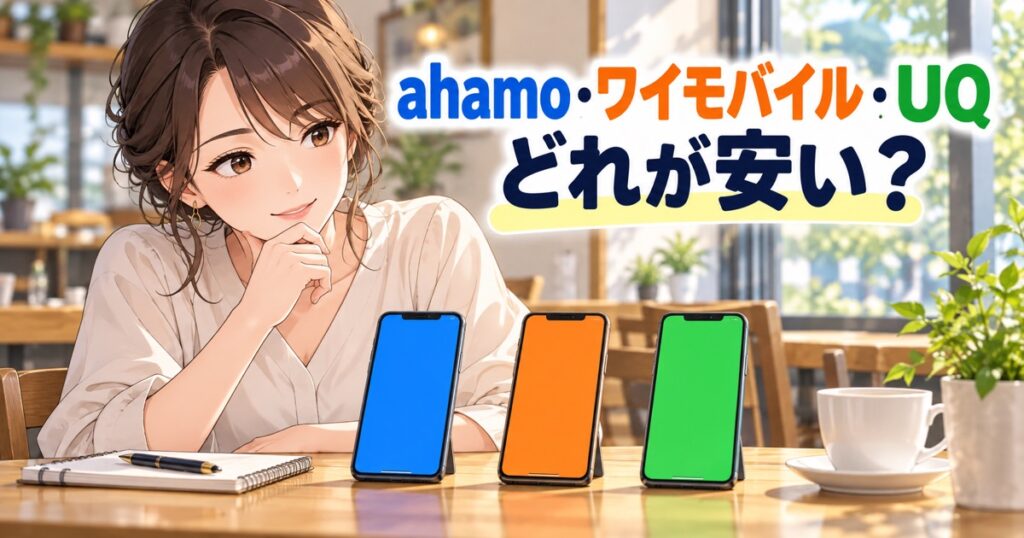 3社のスマホ料金プランを比較