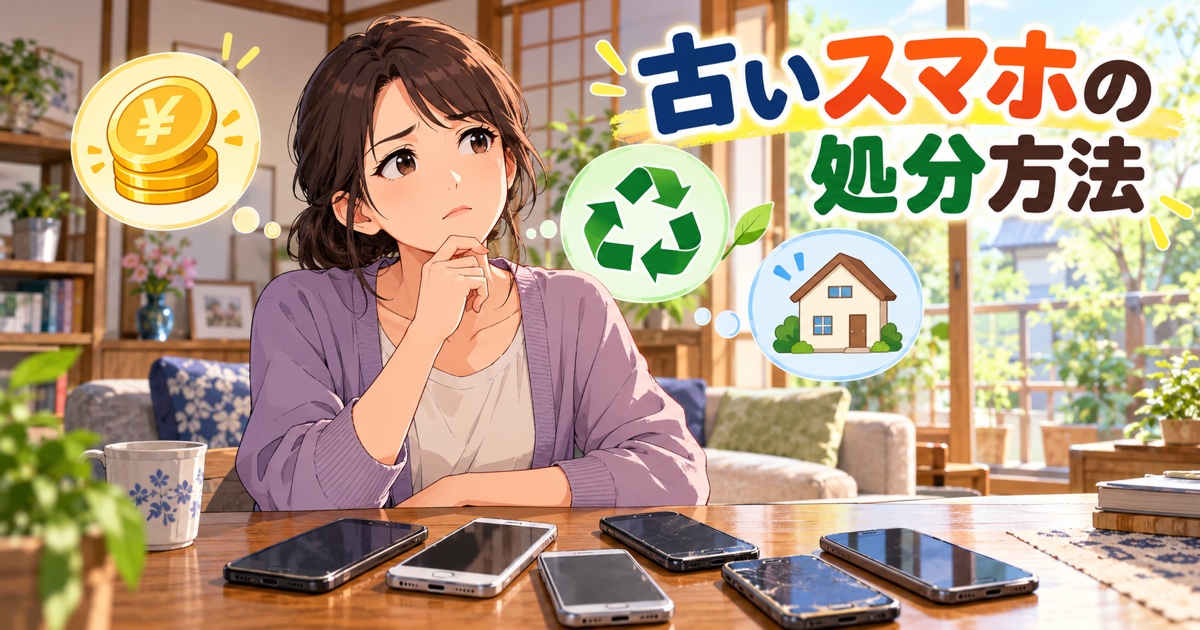 古いスマホの処分方法を解説する記事のアイキャッチ