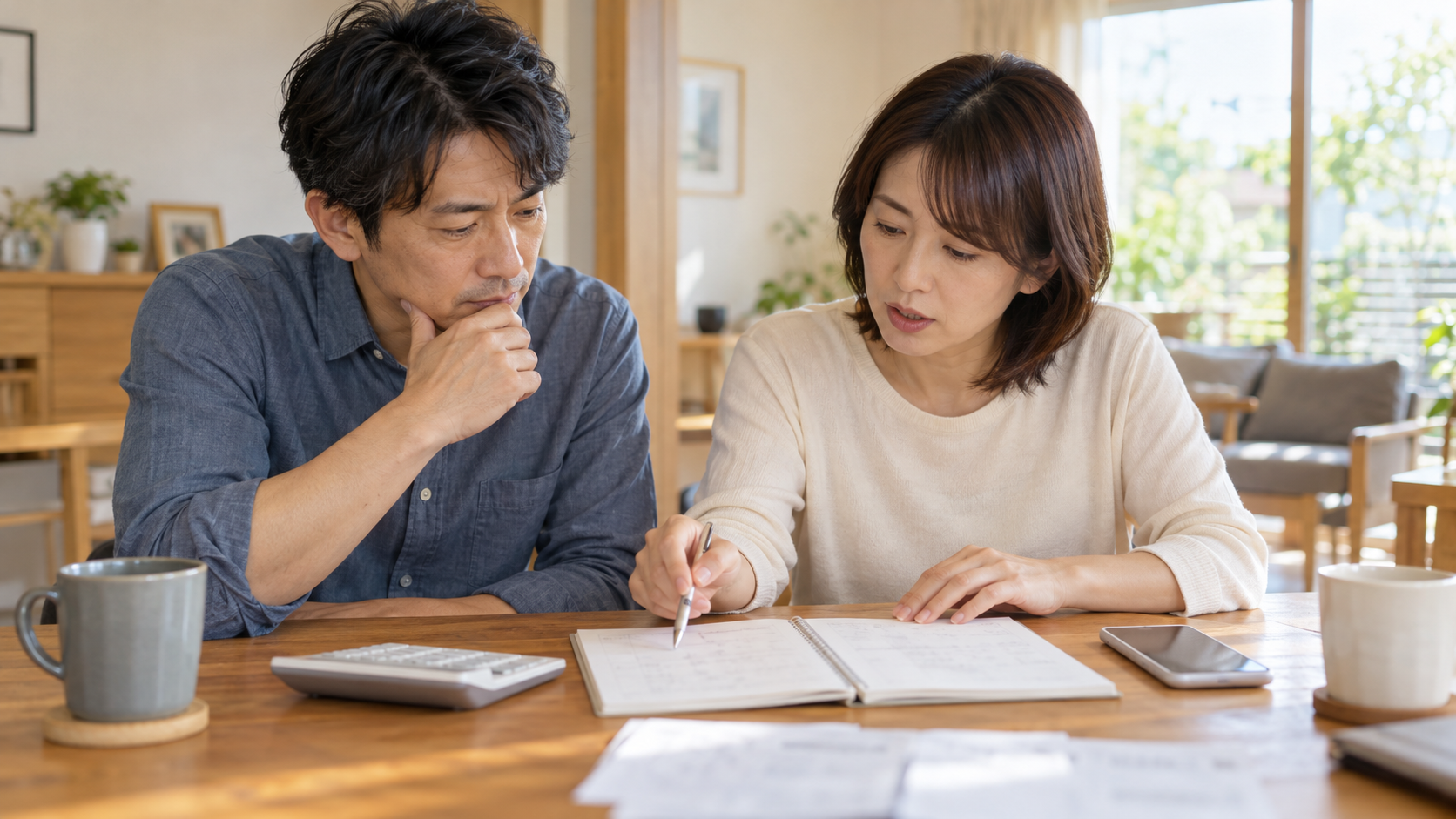 家計ノートとスマホで固定費を見直す夫婦